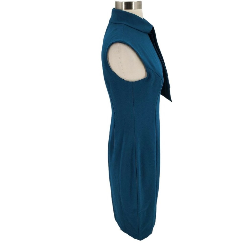 Harper Rose Tie Neck Sheath Dress in Peacock sz 4 - Picture 2 of 10